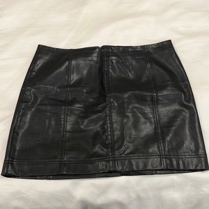 Black leather skirt